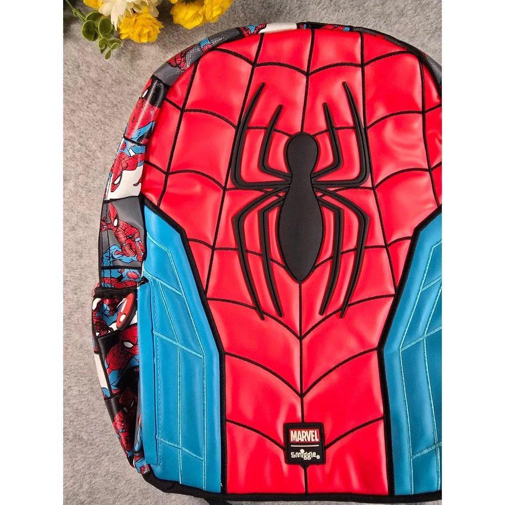 Smiggle Marvel Spider-Man Backpack Superhero Hooded Embossed Bag School